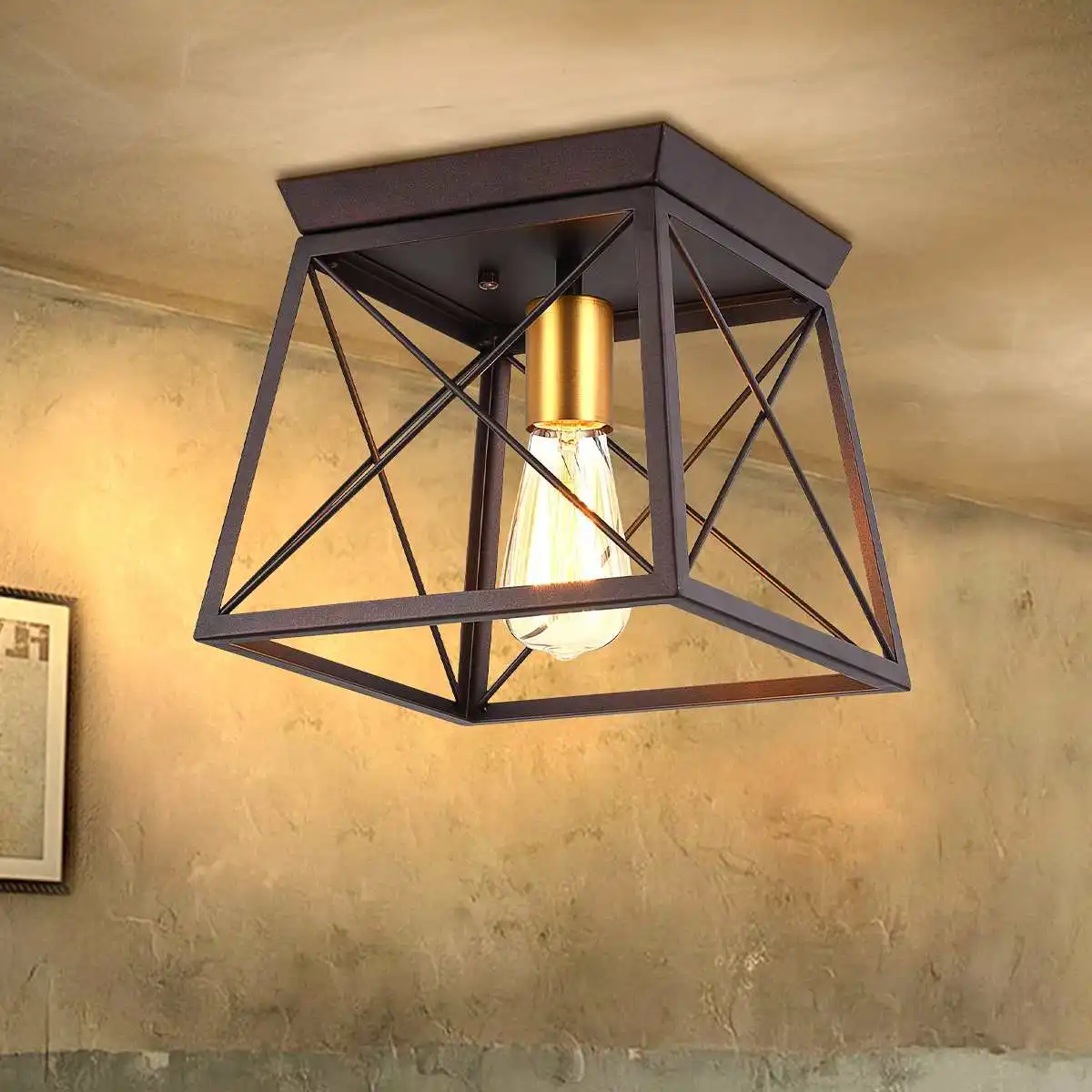 

Retro Vintage Ceiling Light E26/E27 Industrial Iron Pendant Light Chandelier Lampshade for Club Bar Bedroom Coffee Shop Porch