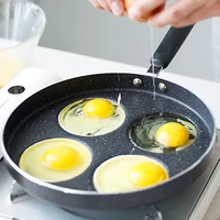 4 hole frying pot pan thickened omelet pan non stick no oil smoke pancake steak cooking egg ham pans breakfast maker cookware