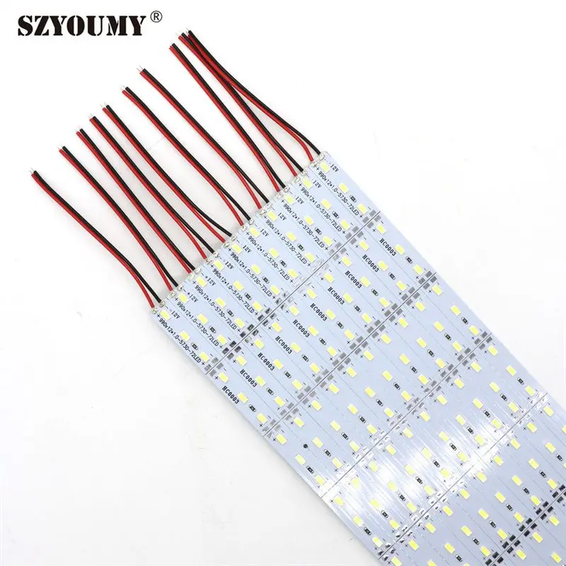 SZYOUMY 1 м светодиодный светильник постоянного тока 12 В SMD 5730 5630 72 светодиода жесткая