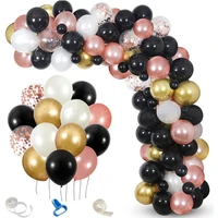 black gold balloon garland arch kit with confetti balloon for graduation ceremony birthday wedding party baby shower decorations
