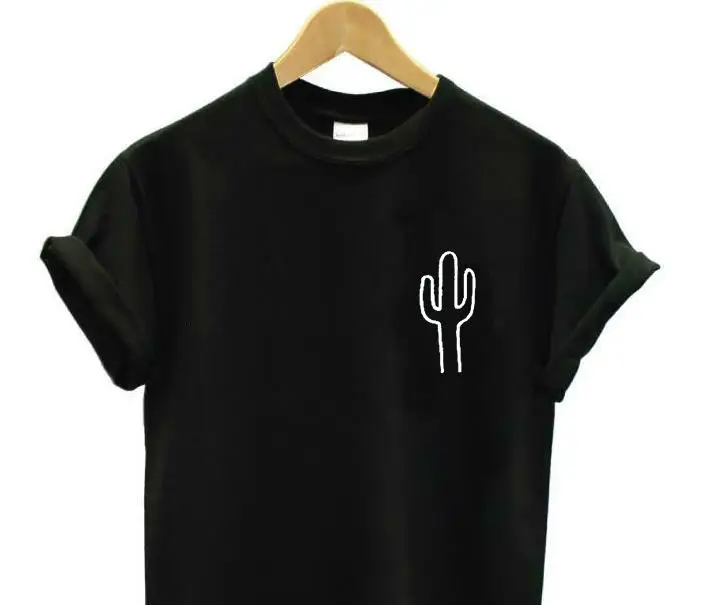 YUCK FOU Женская хлопковая Футболка с принтом кактуса Повседневная забавная