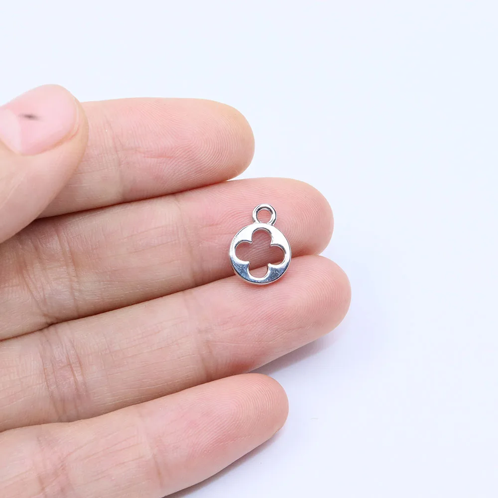 Eruifa 20 шт. 10 мм маленькие круглые монеты цветок из цинкового сплава Подвески