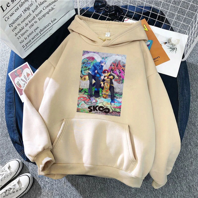 

SK8 The Infinity Kawaii Korean Clothes Womens Men Hoodies Tops Harajuku Anime Manga Hoody Clothing 2021 Spring Brown Girls Anime