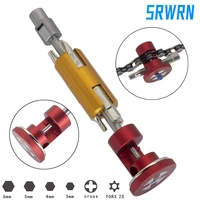 srwrn bike invisible repair tool set multifunction aluminum hexagon screwdriver t25 wrench for chain rivet mountain bicycle