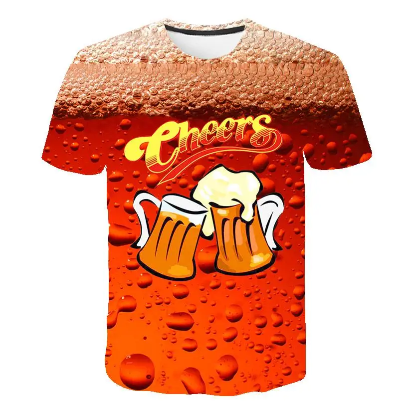 

Trend T Shirt Men Summer Clothes Wholesale Beer T Shirt Short Sleeve Graphic Tees 2021
