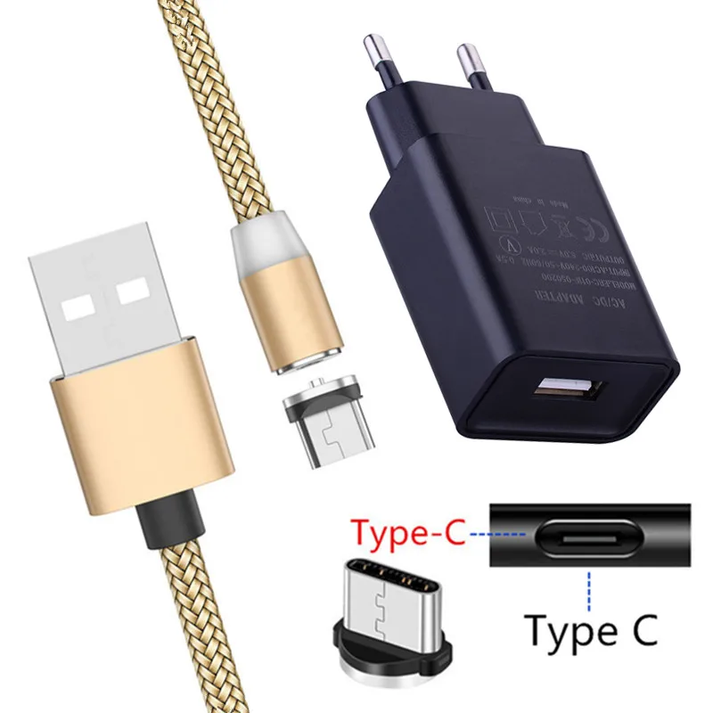 USB адаптер для быстрой зарядки Магнитный зарядный кабель типа C Samsung Galaxy A70 A40 S8 Huawei