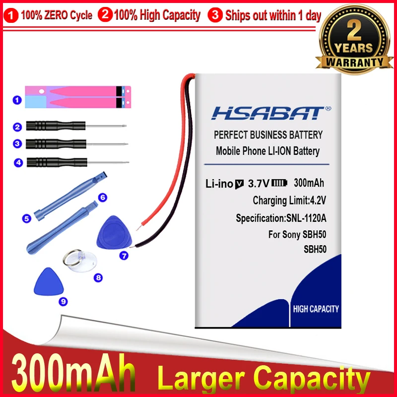 Аккумулятор HSABAT 0 Cycle 300 мАч для SONY SBH52 SBH-52 SBH50 SBH-50 bluetooth гарнитура AHB291634P аккумулятор