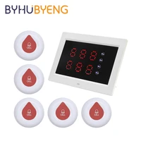 byhubyeng 5 buttons 1 receiver screen restaurant pager wireless calling system customer for staff waiter