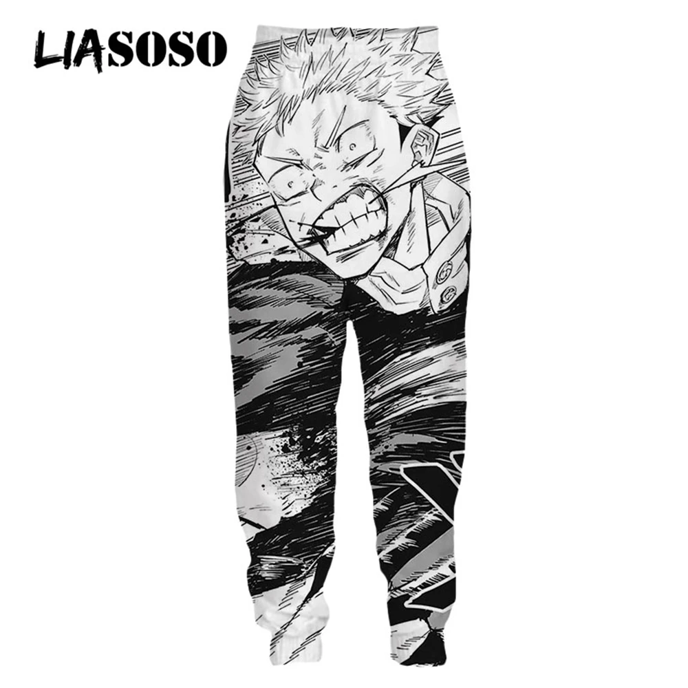 

LIASOSO 3D Print Anime Japan Manga Jujutsu Kaisen Sweatpants Men Women Manhwa Pants Harajuku Casual Jogging Plus Size Trousers