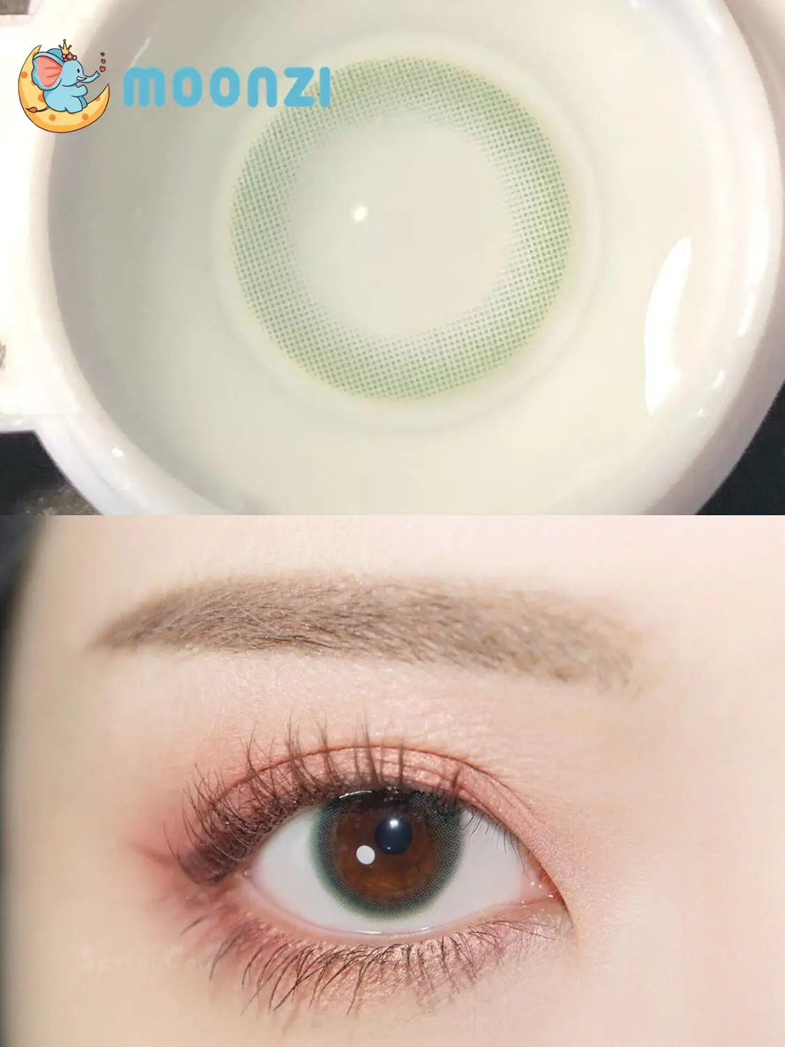 

MOONZI Little warm green exclusive unique contact lens small beauty Pupil Colored Contact Lenses for eyes Myopia prescription