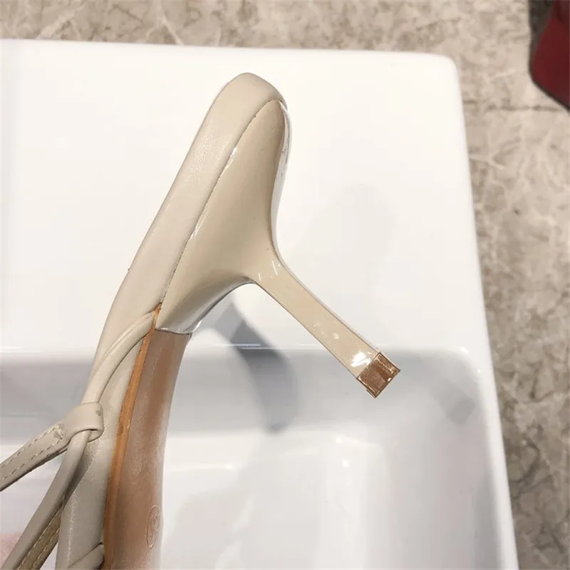 Босоножки из искусственной кожи на высоком каблуке женская летняя обувь 2019 года