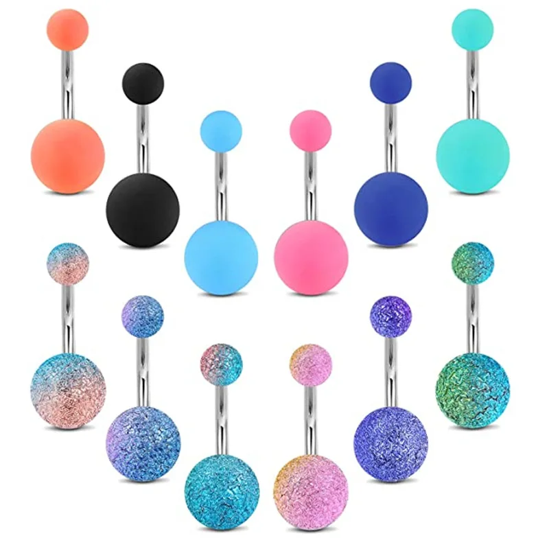 Пирсинг живота из хирургической стали с блестящими жемчужинами и стразами