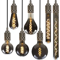 retro bulb edison bulb g125 led bulb spiral filament 4w 2700k 220v e27 decorative bulb dimmable smoke gray