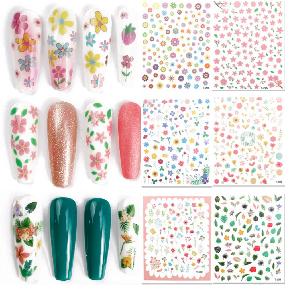 

Charm Flowers Nail Stickers Manicure Decals Nail Ornaments Nail Art Decoration