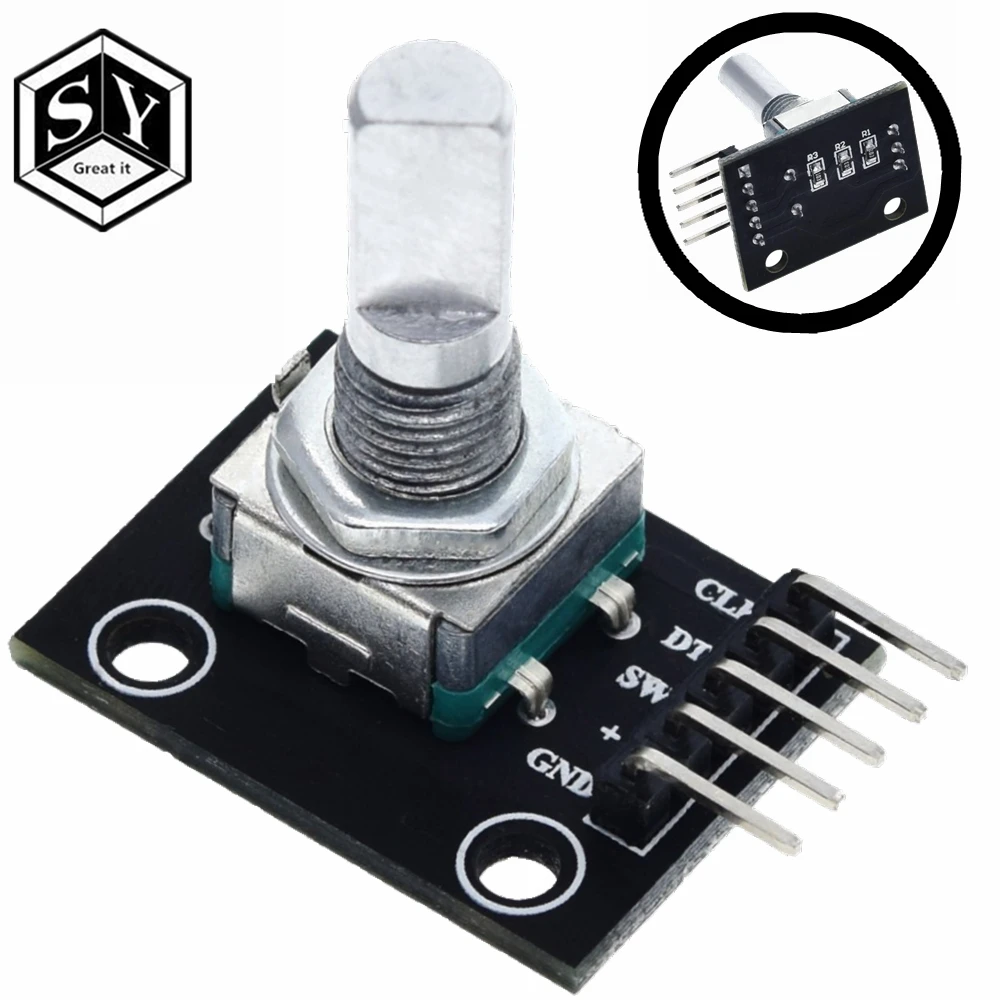 1 шт. Grear IT 360 градусов Поворотный модуль кодера для Arduino кирпич сенсор переключатель макетная плата KY-040 с контактами ky 040