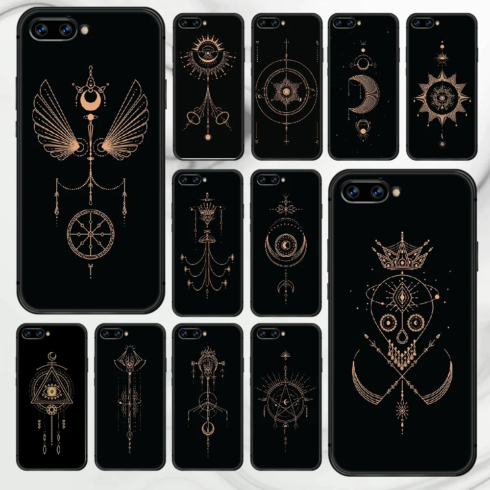 Темная Золотая арт глаз Звезды Чехол для Телефона Крышка корпуса HUAWEI honor 7a 8 8s 8a 8x9 9x10 20 i Lite рro и черный