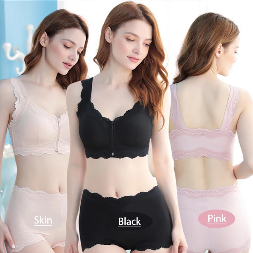 Fake Breast Prosthesis Bra Mastectomy Silicone Underwear Cover Breathable no Steel Ring Pink 3XL |