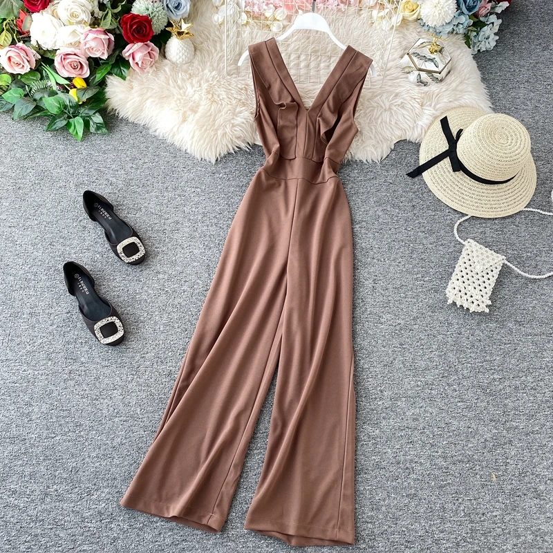 Новинка весна-лето 2020 женские комбинезоны без рукавов Комбинезоны для женщин