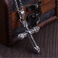 pure silver cross carved pendant men women s925 sterling silver personality cross jewelry gift female male