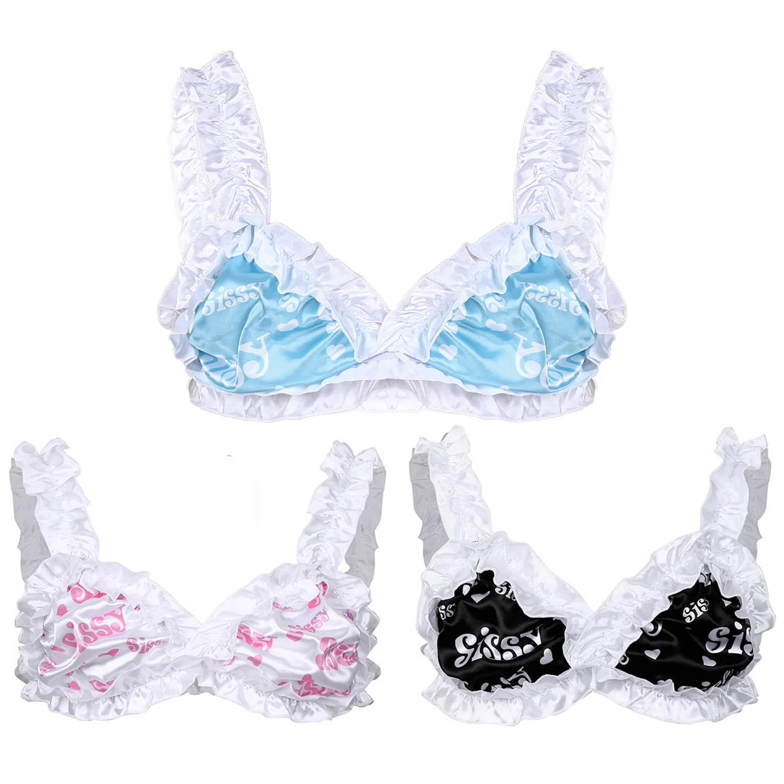 Сексуальный мужской Эротический бюстгальтер регулируемые бретельки атласный с