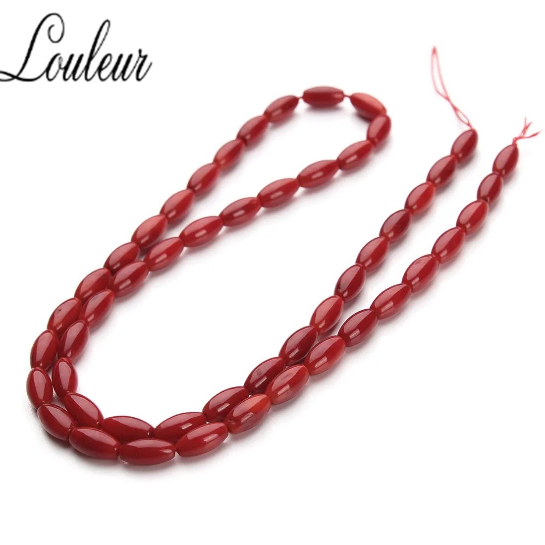 1 нитка/лот 4x8 мм красные рисовые коралловые цилиндрические бусины