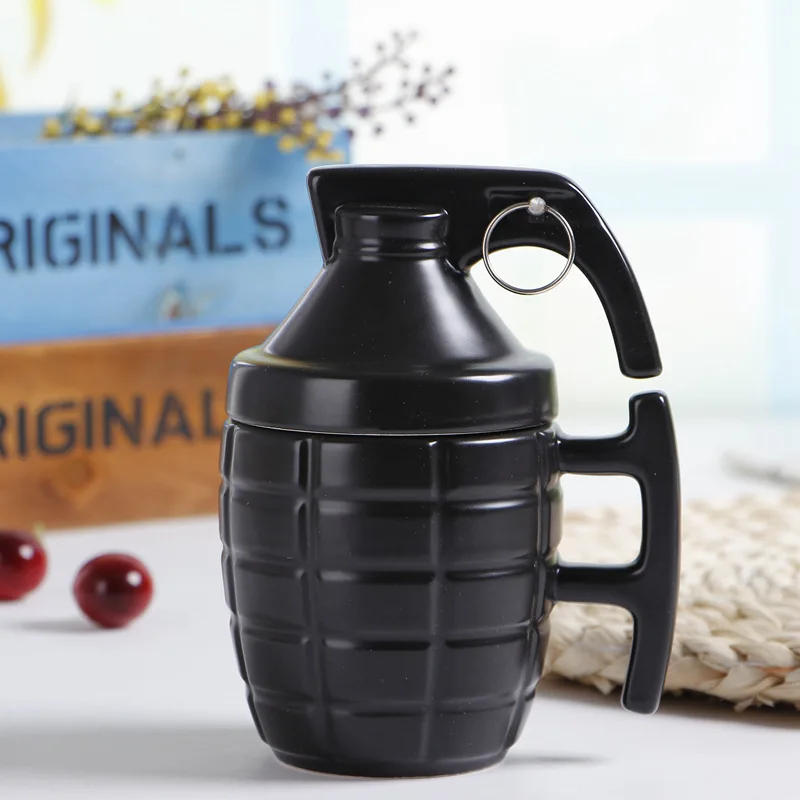 Personalized Creative Bomb cup Large Capacity Mug Coffee 3D Three-dimensional Ceramic With cover water | Дом и сад