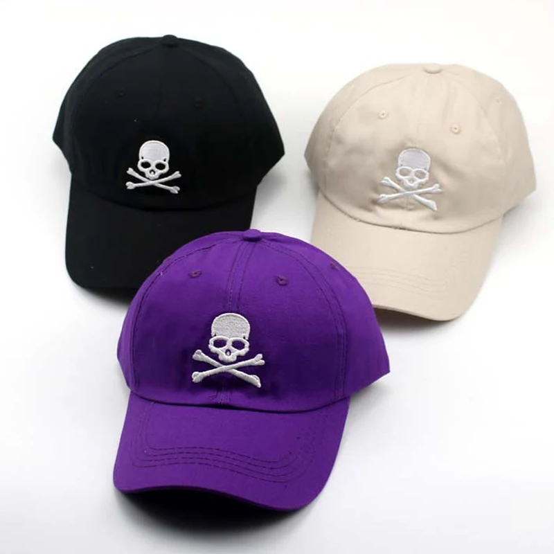 Бейсболка Мужская/женская с вышивкой черепа модная кепка в стиле хип-хоп