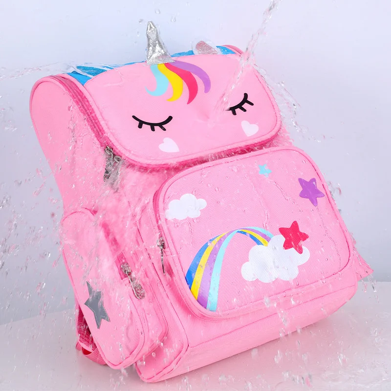 Детские школьные ранцы в британском стиле с радужным единорогом ортопедический