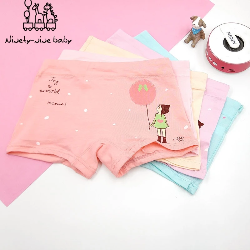 5 цветов модные милые Мультяшные боксеры для девочек детское хлопковое нижнее