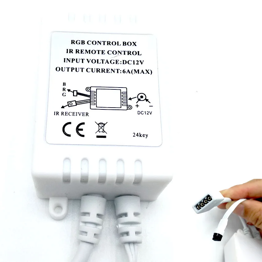 12 В 24Key светодиодный RGB IR RF инфракрасный беспроводной контроллер для 3528/2835/5050 светодиодный RGB 12 В 24 клавиши беспроводной контроллер без батареи