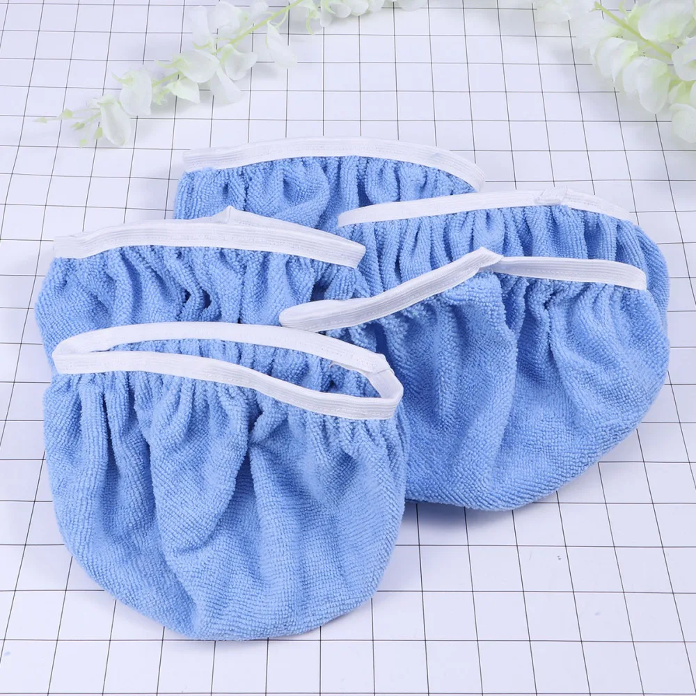 

5 PCS Car Polishing Waxing Microfiber Bonnets Pads - 9-10 inch (Blue)
