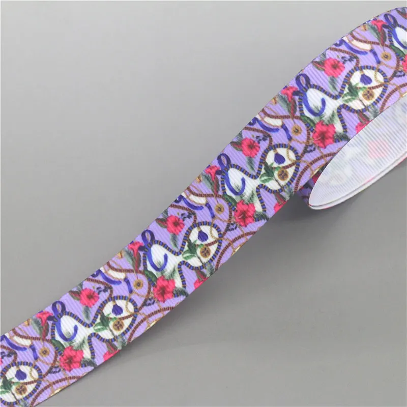 

DHK 50yards chain Printed Grosgrain Ribbon Accessory Hairbow Headwear Decoration DIY Wholesale OEM S1421