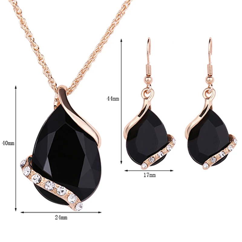 Женские модные стразы колье цепочка ожерелье серьги ювелирный набор Chok |