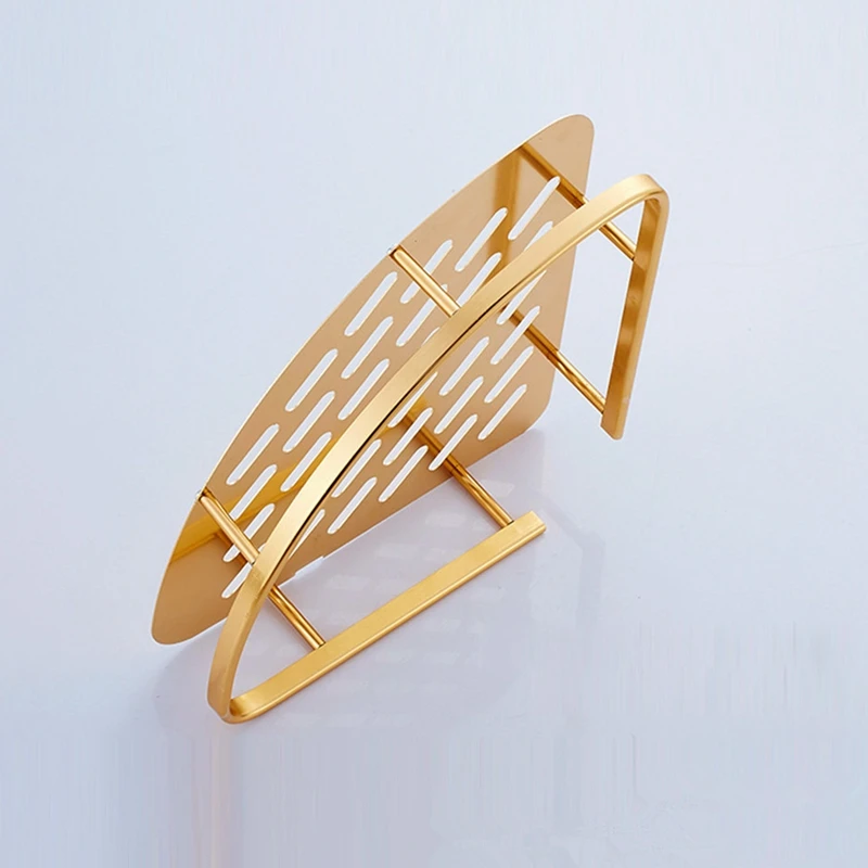 

Bathroom Gold Shelf Shower Wall Mounted Corner Basket Shampoo Storage Wall Bathroom Shelf