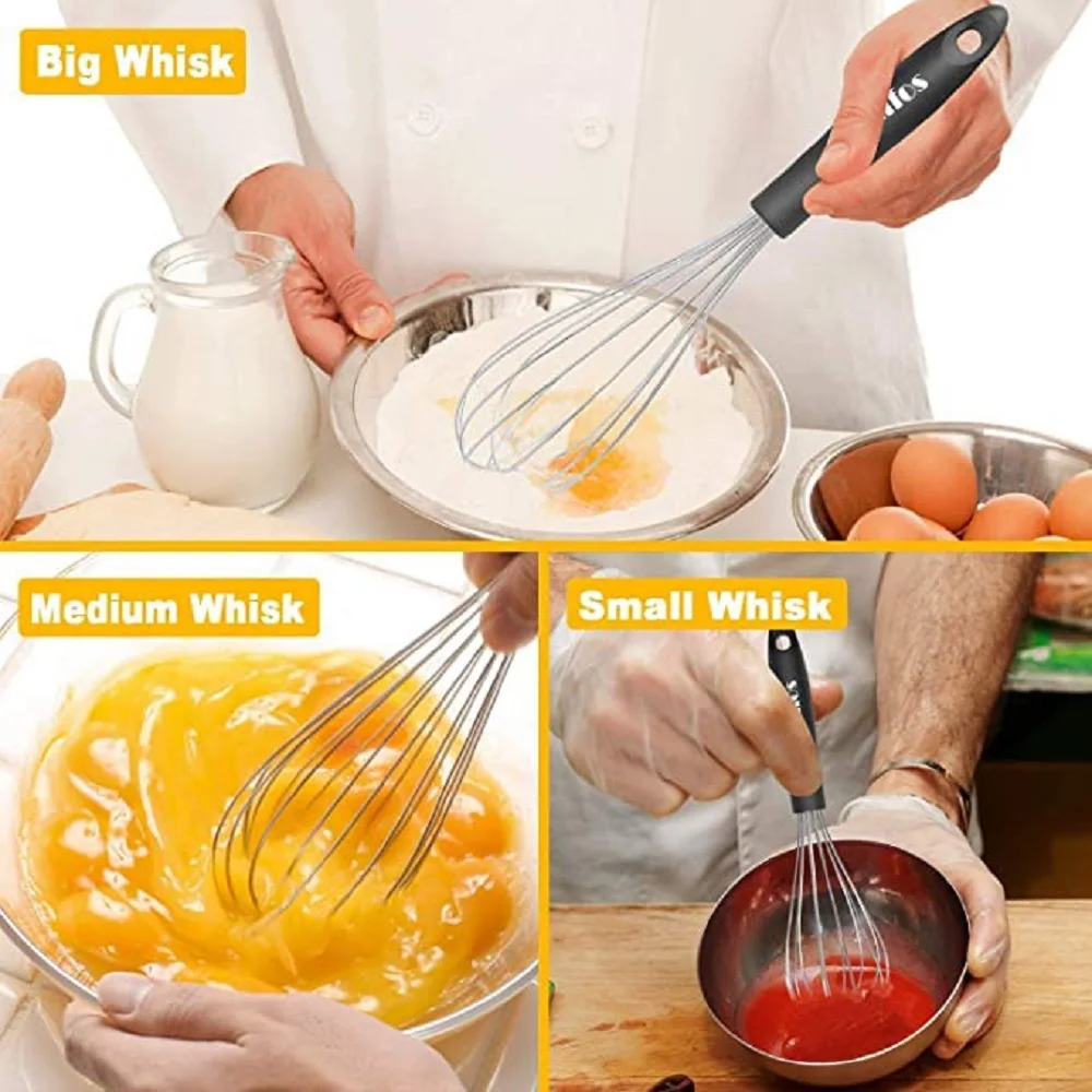 

WALFOS Stainless Steel Wire Whisk Manual Egg Beater Blender Milk Cream Butter Beater Kitchen Baking Cooking Utensils Accessiores