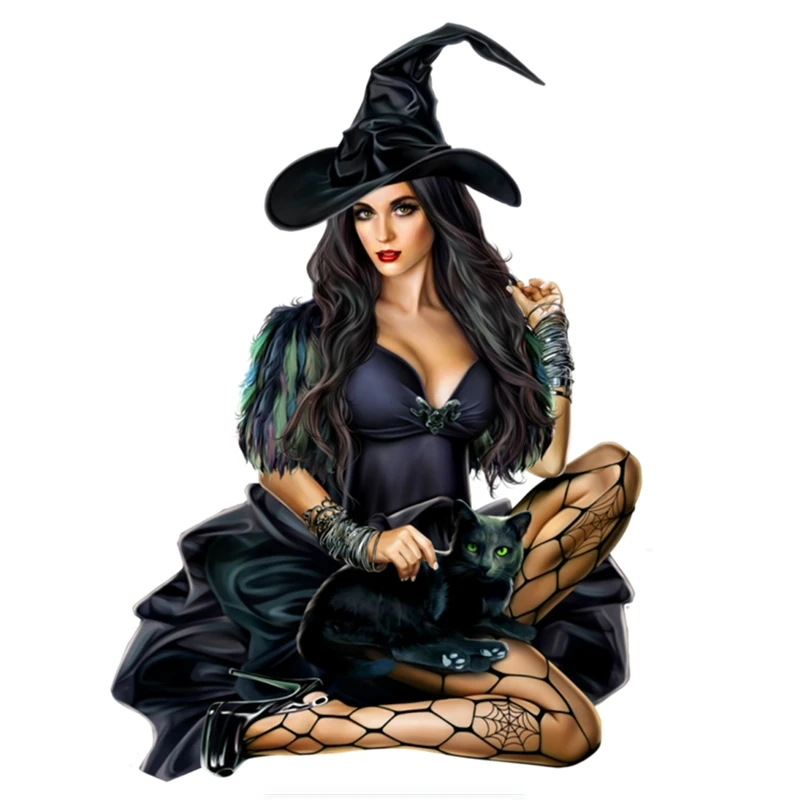 

Sexy Girl Witch Art Car Stickers Decor Motorcycle Decals Accessories Sunscreen High Quality KK Vinyl Cover Scratches Waterproof