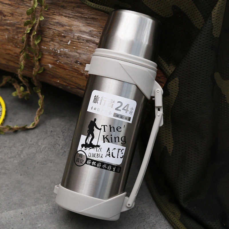 

New Stainless Steel Thermos High Capacity Travel Hiking Office Camping Adventure Thermo Cup Leakproof Portable Sports Vacuum Cup