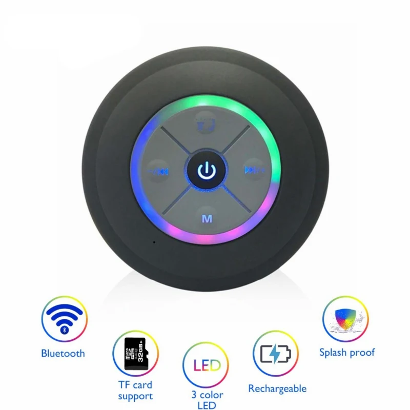 Портативная Водонепроницаемая Bluetooth-Колонка со светодиодной подсветкой для