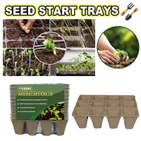 12 grids peat pots seed starter peat pots biodegradable sprouting seedling trays for indoor and outdoor plants seed starter tray