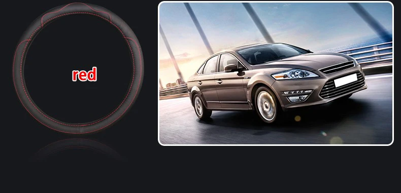 Кожаный Автомобильный чехол на руль для Ford Focus 2 3 Fiesta Mondeo Kuga Ranger, Fusion Transit Mustang Escape аксессуары