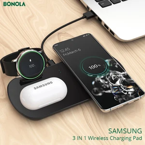 bonola 3 in 1 wireless charging pad 15w for samsung s20 note 20 plusnote10galaxy watchgalaxy buds qi fast wireless charger free global shipping