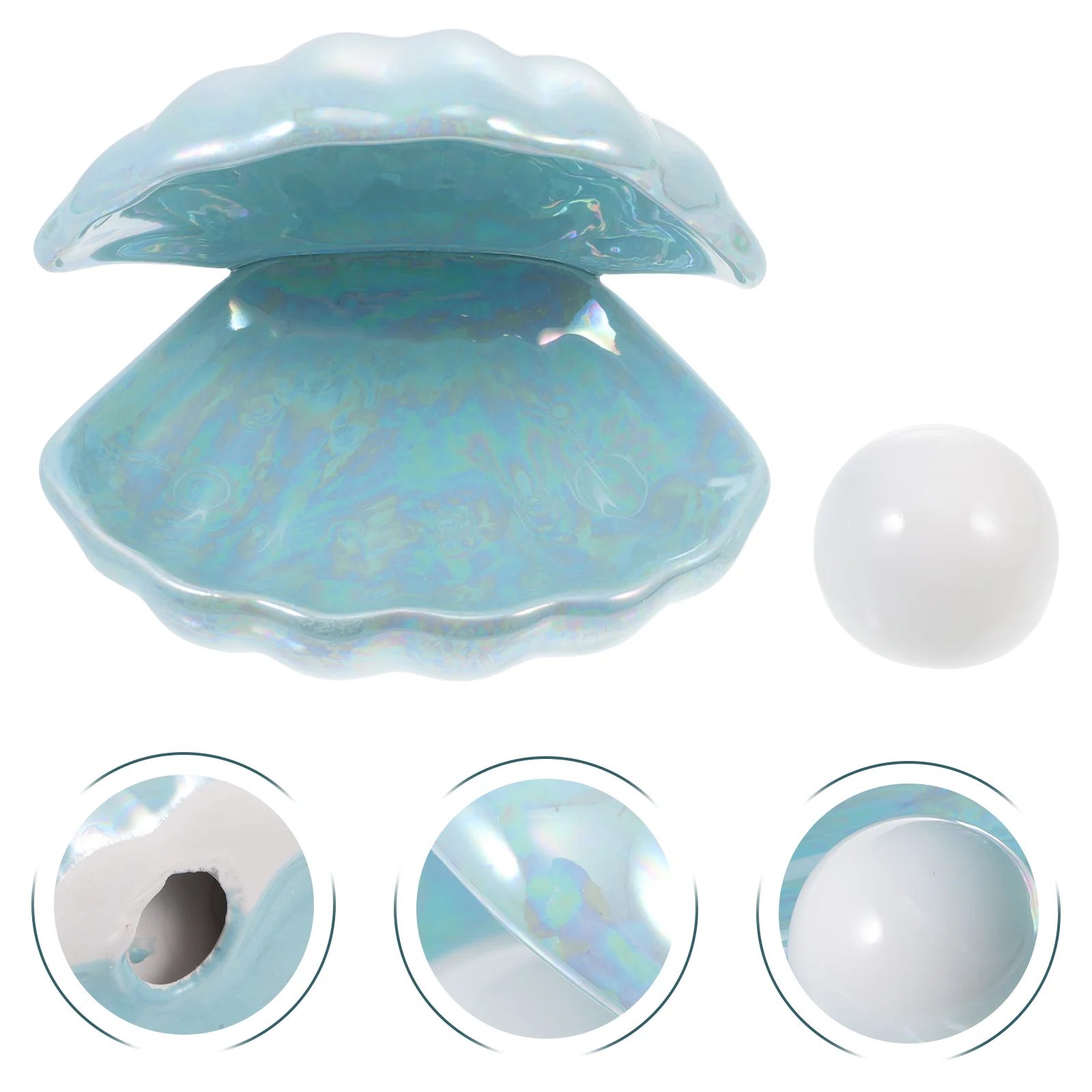 

1PC Delicate Shell Lamp Pearl Ornament Ceramic Shell Night Lamp Adornment