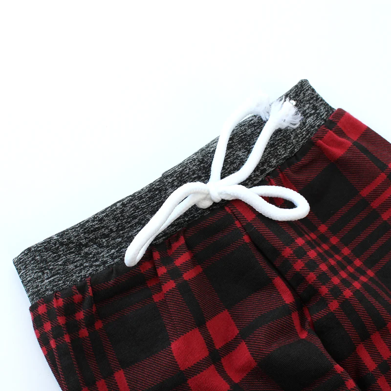 Детский комплект зимней одежды для мальчиков красная клетчатая толстовка с