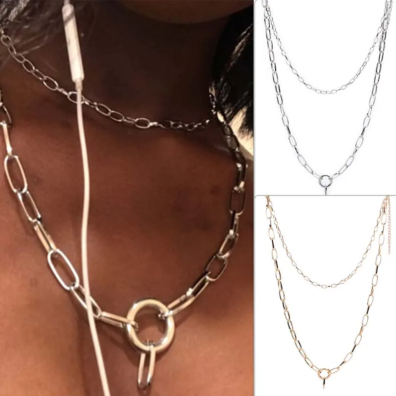 Готические ювелирные изделия в стиле панк круглые металлические цепочки круглый