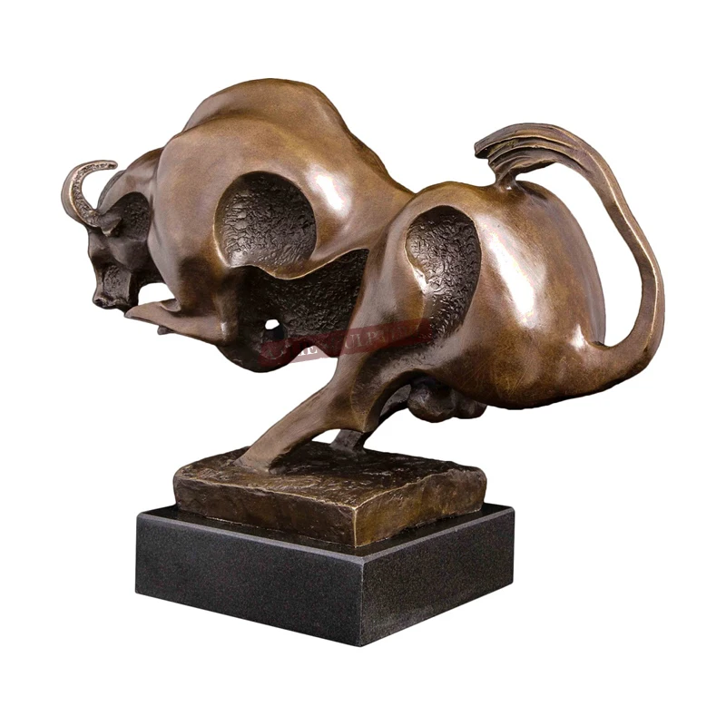 Статуя быка в наличии настоящая бронзовая абстрактная скульптура животного