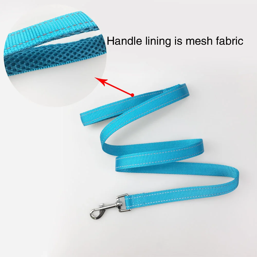Blue leash Легкоходный поводок для собак, Нейлоновый Регулируемый поводок для собак, для маленьких, средних, больших, два поводка, крепления, тренировочный поводок для бега - Цвет: Blue leash