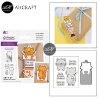ahcraft cat tag frame metal cutting dies for diy scrapbooking photo album decorative embossing stencil seal