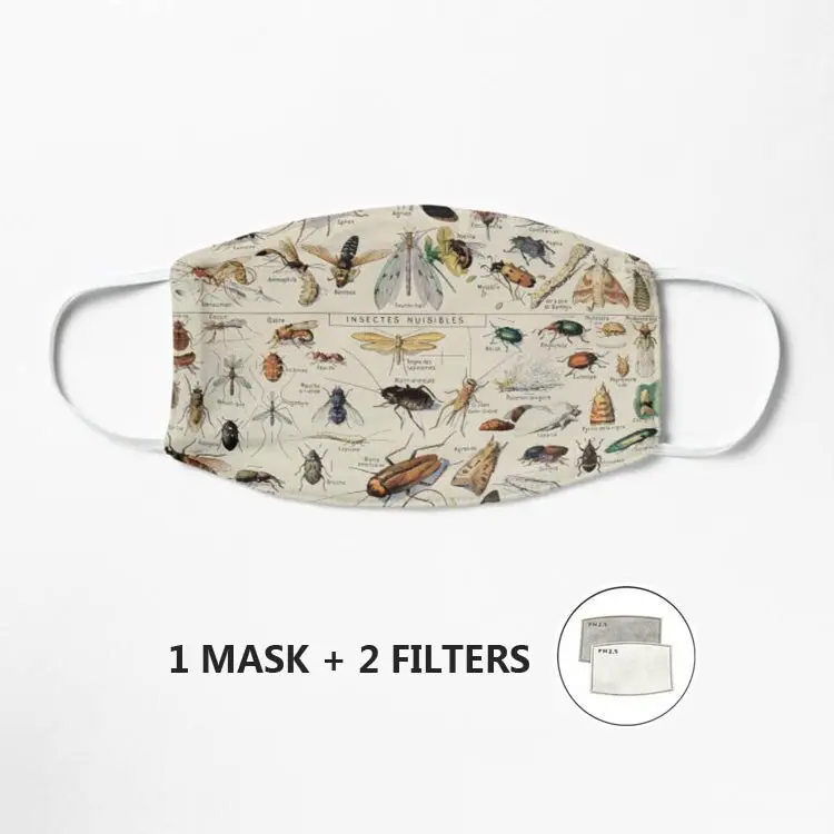 

Adolphe Millot insectes Mask Face Mask Mouth Fabric Muffle Face Funny Dustproof Cover Mascarilla