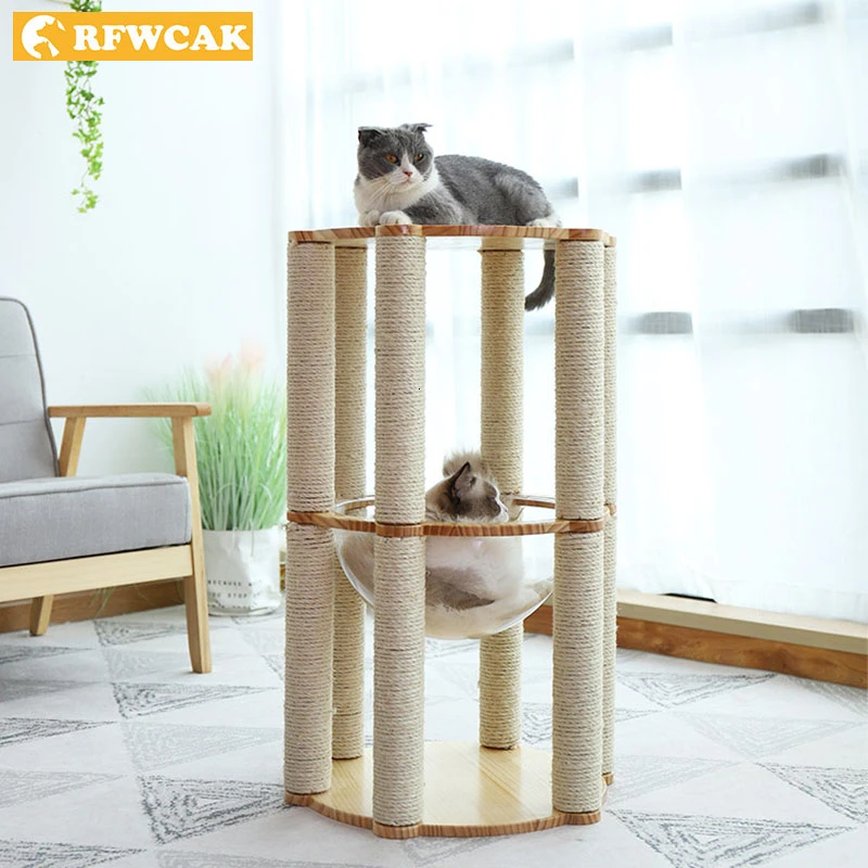 Деревянная Когтеточка RFWCAK для домашних животных рама лазания игрушечная из