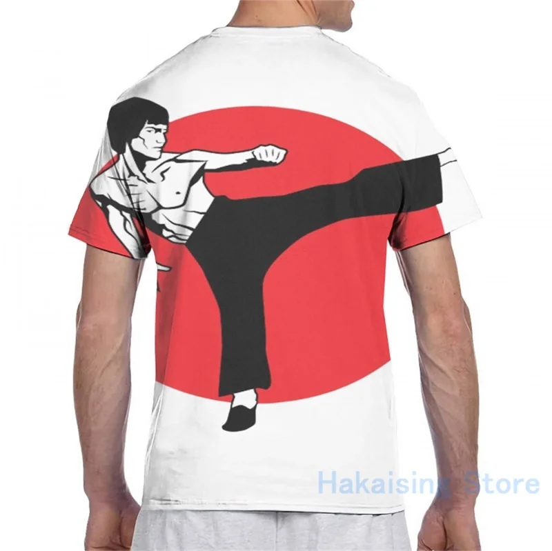 Мужская футболка с принтом Брюса и восходящего солнца боевых искусств | одежда